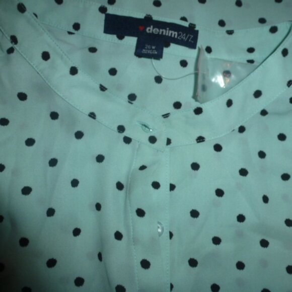 Stylish Women’s Polka Dot Long Free-Style Tunic – Size 26W by Denim 24/7 - Picture 9 of 12